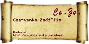 Cservenka Zsófia névjegykártya