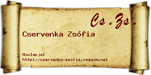 Cservenka Zsófia névjegykártya