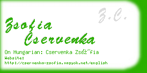 zsofia cservenka business card